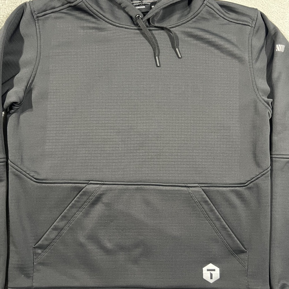 Truewerk M2 Grid Pullover Hoodie Mens Medium Black Technical Fleece Performance - Picture 2 of 14